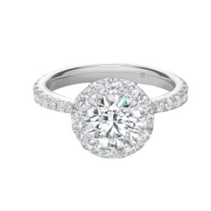 HEARTS ON FIRE VELA HALO RING WITH DIAMOND BAND UU2641PTHV20506500