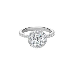 HEARTS ON FIRE VELA HALO RING WITH DIAMOND BAND UU2641PTIV20706500