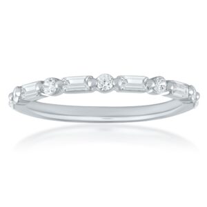 14K WHITE GOLD DIAMOND BAND W900081