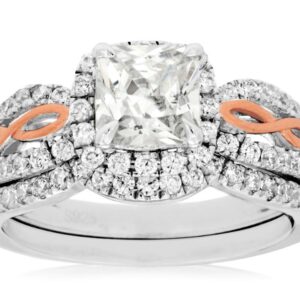 14K WHITE AND ROSE GOLD WEDDING SET SEMI-MOUNT WC7631S