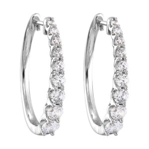 14K DIAMOND HOOP EARRINGS ER11065/100-4WD
