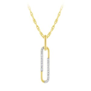 0.10 CT DIAMOND PAPERCLIP PENDANT M6194