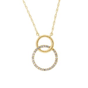 14K DOUBLE DIAMOND CIRCLE PENDANT PD36189-4YSC