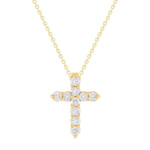 10K YELLOW GOLD DIAMOND CROSS PENDANT M6822