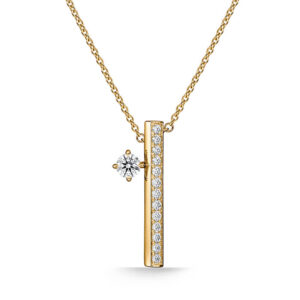 HEARTS ON FIRE BARRE FLOATING SINGLE DIAMOND PAVÉ PENDANT NECKLACE UU28418YGHV0451800