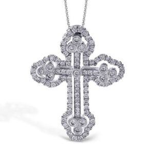 SIMON G. CROSS PENDANT IN 18K GOLD WITH DIAMONDS LP4075-S