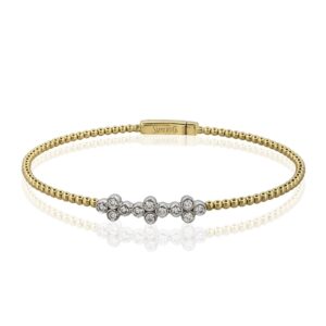 SIMON G. BEADED BANGLE IN 18K GOLD WITH DIAMONDS LB2445