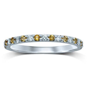 WHITE GOLD CITRINE & DIAMOND BAND M4783