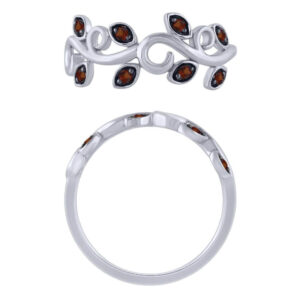 GARNET LEAF AND VINE BIRTHSTONE RING M5929