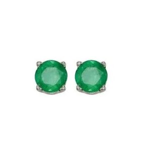 14K EMERALD STUD EARRINGS EER40-4W