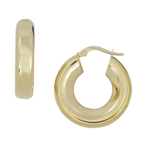 14K YELLOW GOLD FLAT HOOP EARRINGS 5R101A