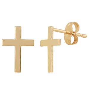 10K YELLOW GOLD CROSS EARRINGS M4215