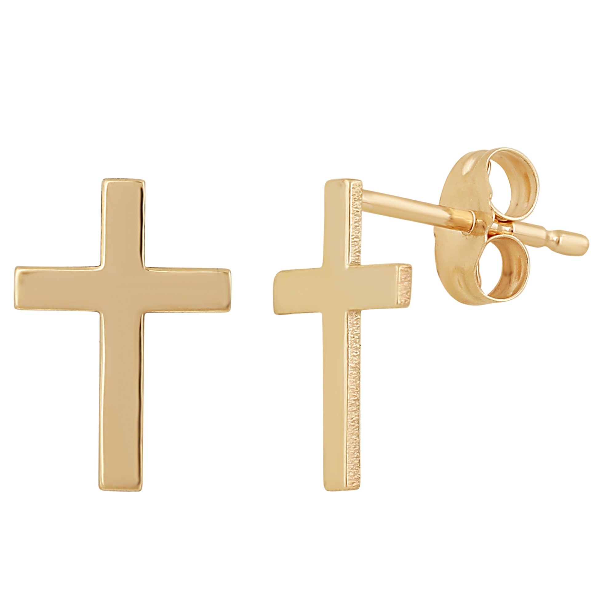 10K YELLOW GOLD CROSS EARRINGS M4215