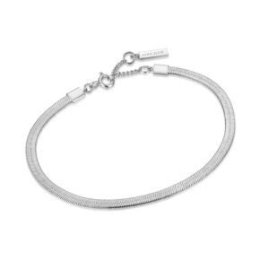 ANIA HAIE SILVER FLAT SNAKE CHAIN BRACELET B046-01H