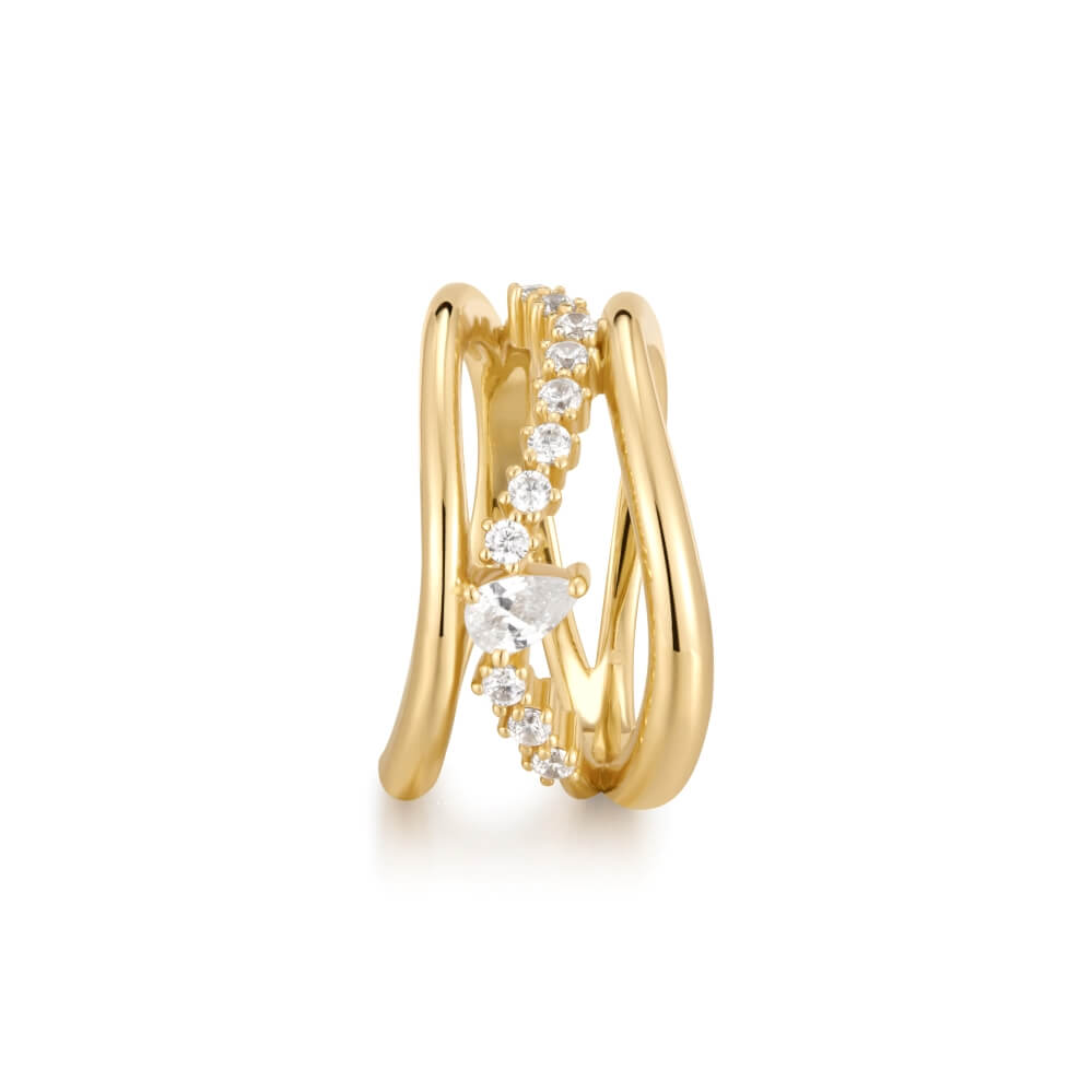 ANIA HAIE GOLD SPARKLE RING R056-02G-56 - Image 2