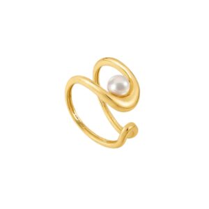 ANIA HAIE GOLD PEARL SCULPTED ADJUSTABLE RING R043-02G