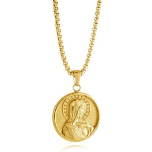 ITALGEM STEEL VIRGIN MARY PENDANT SC180-GOLD