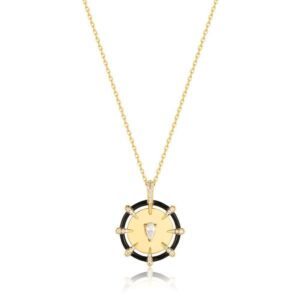 ANIA HAIE GOLD SPARKLE POINT MEDALLION NECKLACE N053-08G