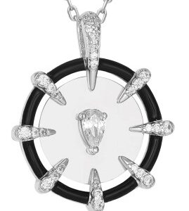 ANIA HAIE SILVER SPARKLE POINT MEDALLION NECKLACE N053-08H