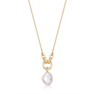 ANIA HAIE GOLD PEARL SPARKLE PENDANT NECKLACE N043-03G