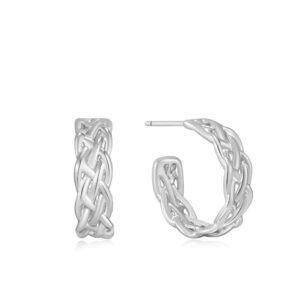 ANIA HAIE SILVER ROPE CHUNKY HOOP EARRINGS E036-05H