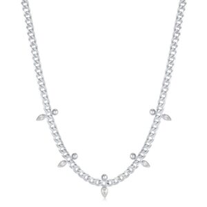 ANIA HAIE SILVER CURB CHAIN SPARKLE POINT NECKLACE N053-07H