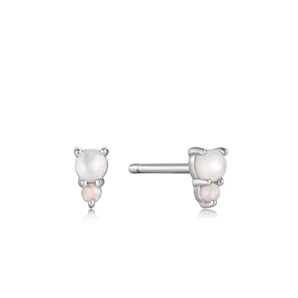 ANIA HAIE SILVER MOP AND KYOTO OPAL STUD EARRINGS E034-02H
