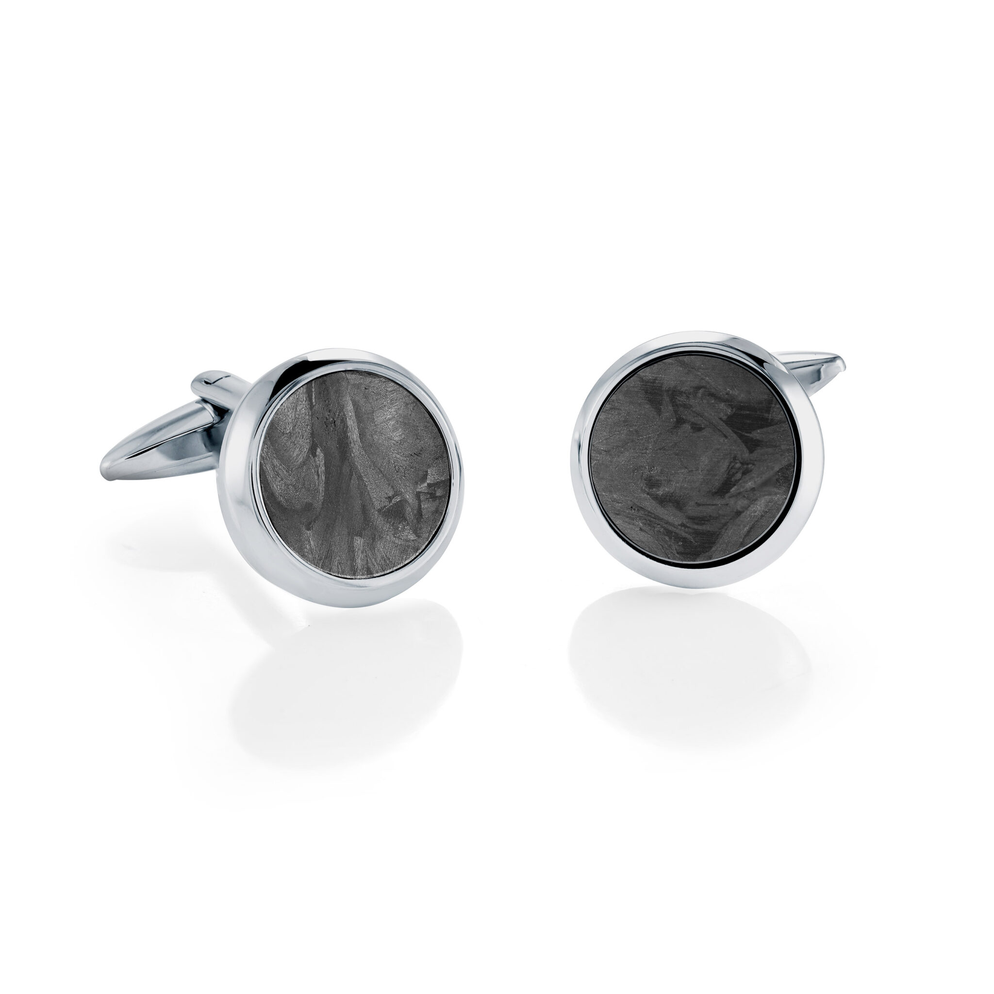 ITALGEM STEEL CARBON FIBRE CUFFLINKS CL63