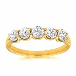 YELLOW GOLD DIAMOND WEDDING BAND C8033D
