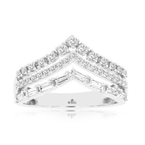 WHITE GOLD DIAMOND V RING WH2111D