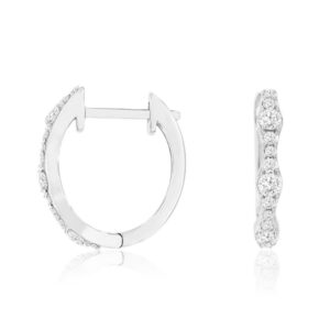 WHITE GOLD DIAMOND HOOP EARRINGS WH3162D