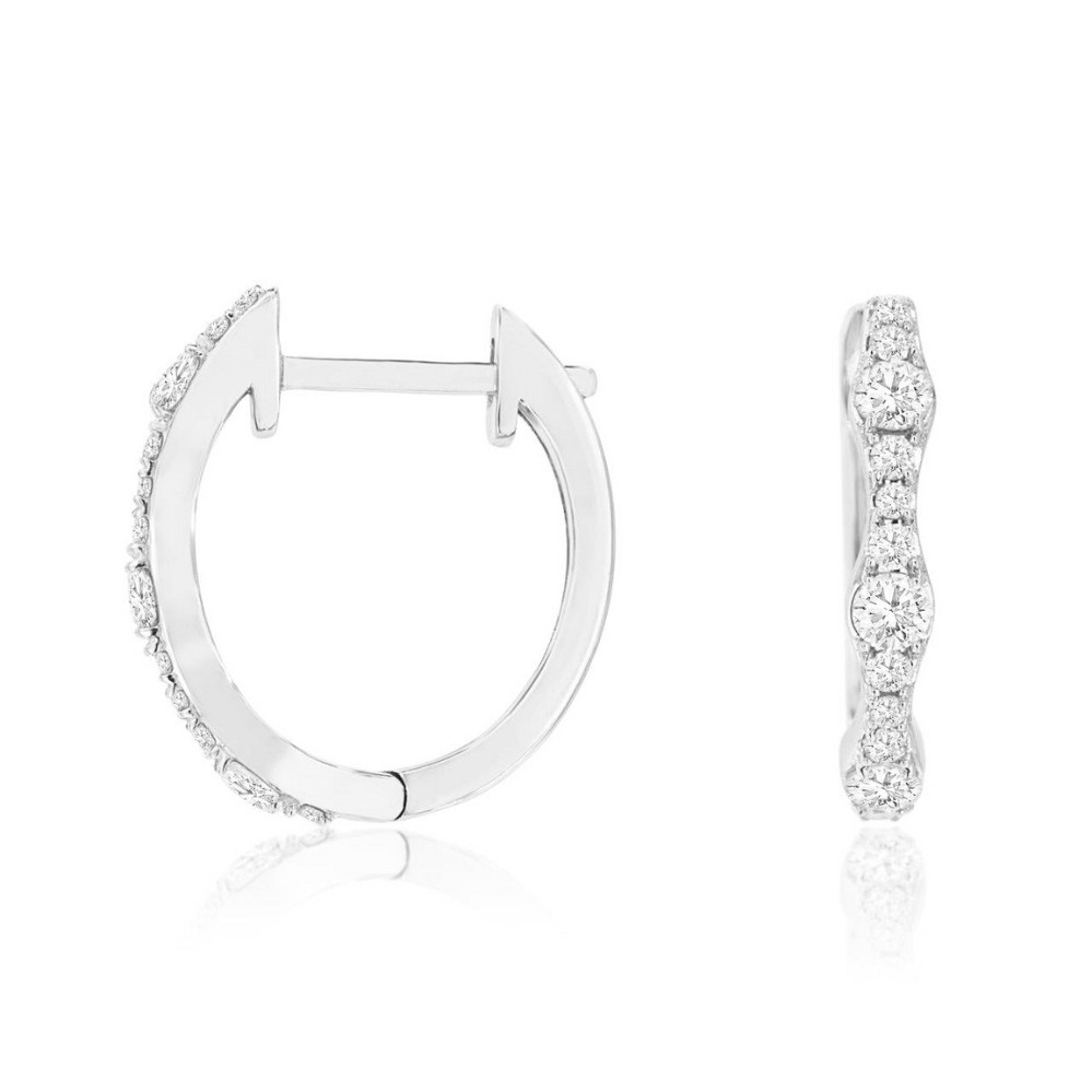WHITE GOLD DIAMOND HOOP EARRINGS WH3162D