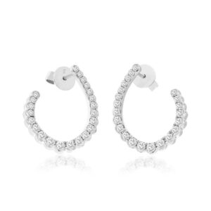 WHITE GOLD DIAMOND HOOP EARRINGS WH2716D