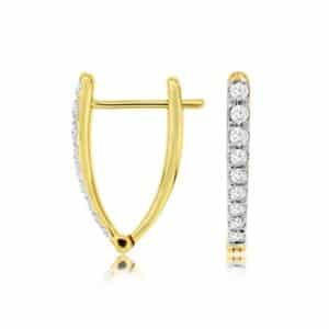 YELLOW GOLD DIAMOND HOOP EARRINGS C8066D