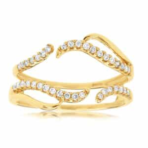 YELLOW GOLD DIAMOND INSERT RING C8226D