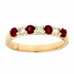 YELLOW GOLD RUBY & DIAMOND RING 3776RB