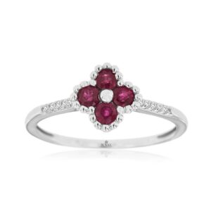 WHITE GOLD RUBY & DIAMOND RING WH2432R