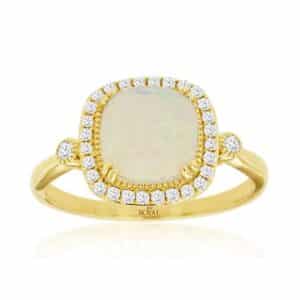 YELLOW GOLD OPAL & DIAMOND RING C7496F