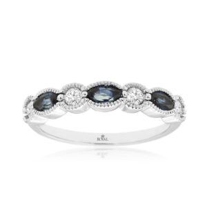 WHITE GOLD SAPPHIRE & DIAMOND RING WH2412S