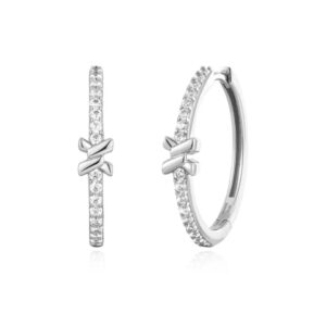 ANIA HAIE SILVER CROSS HOOPS E061-14H