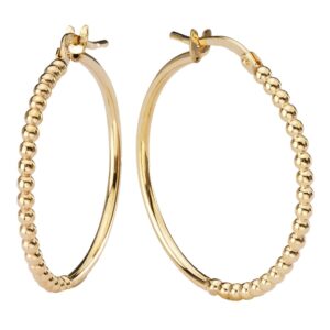 STAINLESS STEEL BEAD HOOP EARRINGS 826601-EY