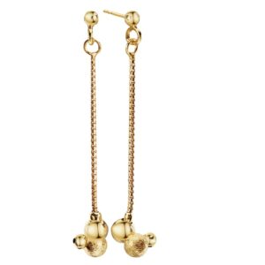 STAINLESS STEEL CHAIN DROP BEAD EARRINGS 857571-EY