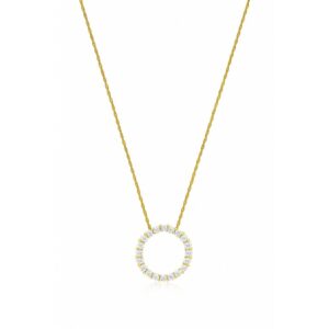 YELLOW GOLD DIAMOND CIRCLE PENDANT C6198D