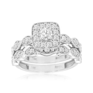 WHITE GOLD DIAMOND ENGAGEMENT & WEDDING SET WC9095D