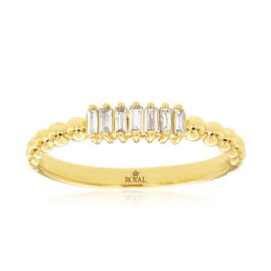 YELLOW GOLD DIAMOND WEDDING BAND C9387D