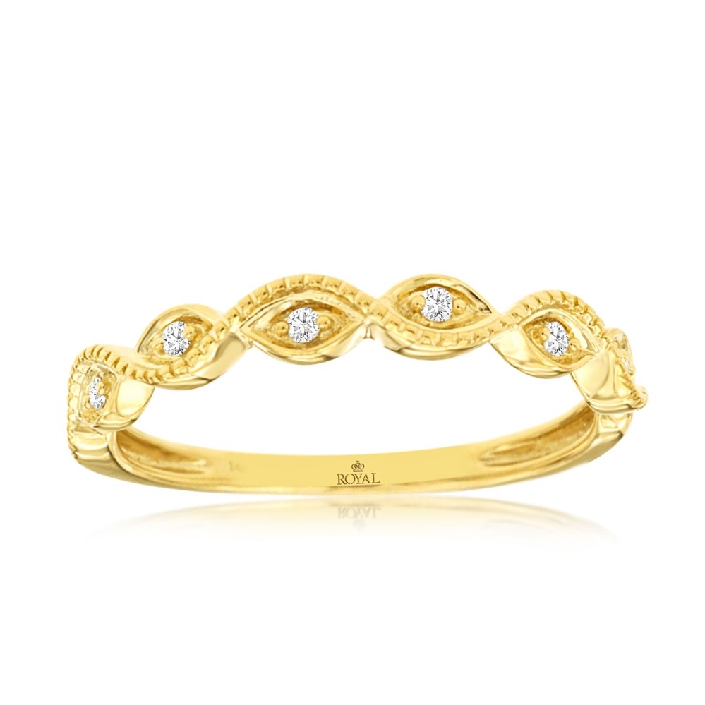 YELLOW GOLD DIAMOND WEDDING BAND H1163D