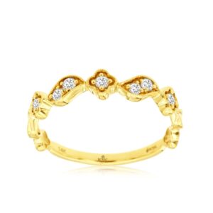YELLOW GOLD DIAMOND WEDDING BAND H1374D