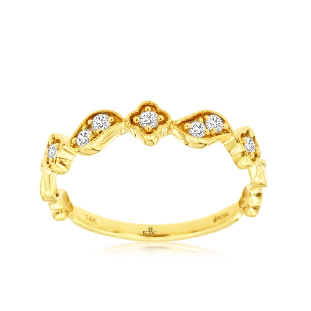 YELLOW GOLD DIAMOND WEDDING BAND H1374D