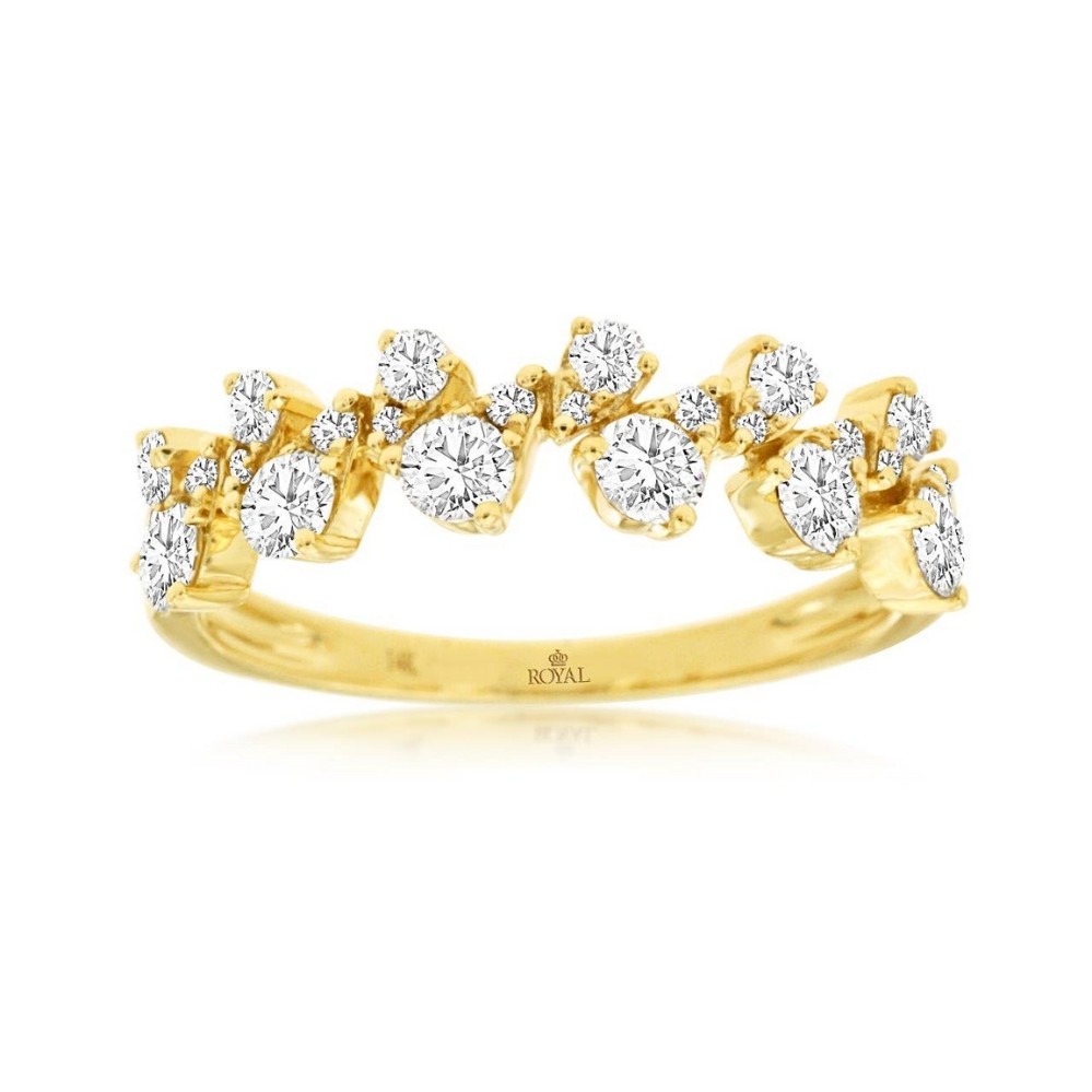 YELLOW GOLD DIAMOND WEDDING BAND C9536D
