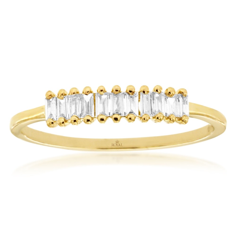 YELLOW GOLD DIAMOND WEDDING BAND H1266D